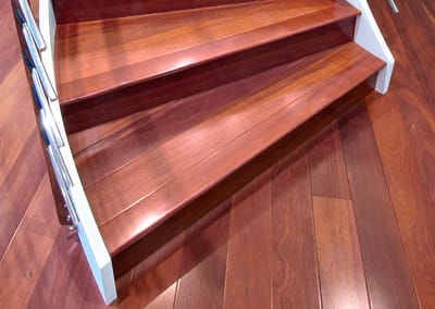 Jarrah flooring stair tread