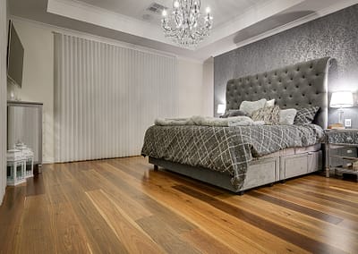 Main bedroom and suite with spotted gum flooring in Perth