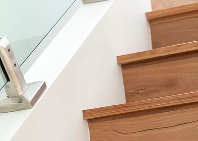 Blackbutt timber staircase with square edge