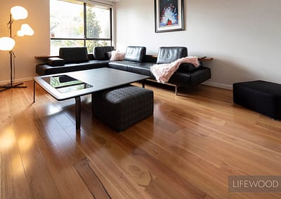 Modern living room with timber flooring