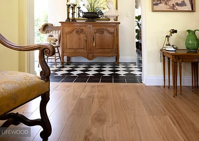 Rustic styled home design with Australian Blackbutt timber floor