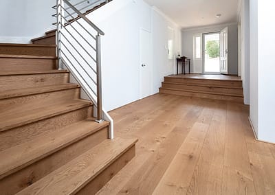 Smoked French Oak Timber Flooring Stairs